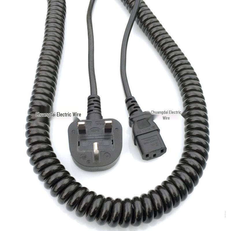 Retractable Spiral Power Cord with Plug - Multi-core Spring Cable 