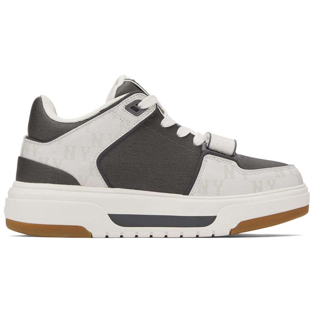 MLB Chunky Liner Synthetic Leather Mid top Casual Shoes Unisex Gray White 3ASXCHL4N-50GRS