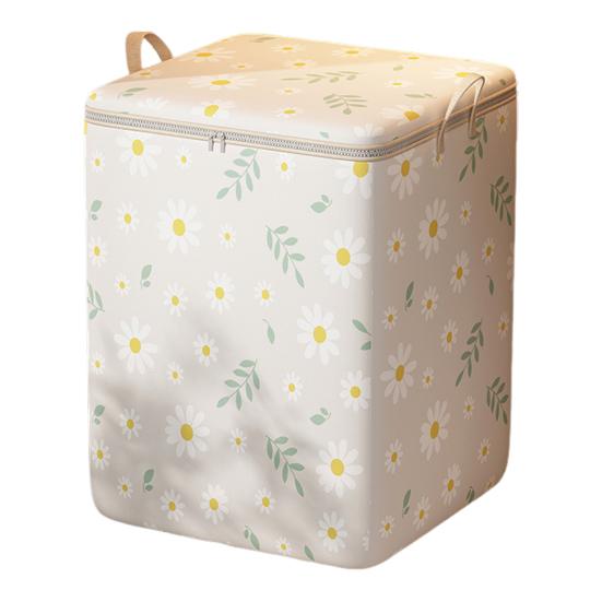 Сумка для хранения одеяла с цветочным принтом, большая вместимость, пыленепроницаемая сумка на молнии с ручками для переноски, складной органайзер для экономии места для шкафа, подушки, одеяла, стеганого одеяла