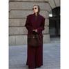 Elegant Double-breasted Woolen Long Coat Women Fashion with Pockets Full Sleeves Overcoats New Female High Streetwear