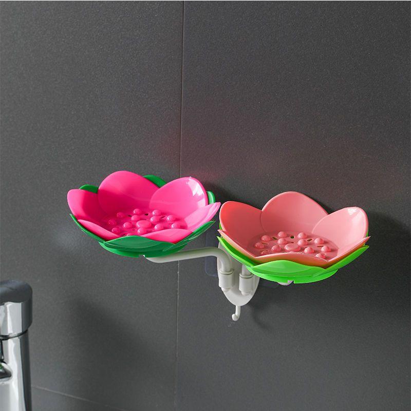 Креативная мыльница, настенная коробка для мыла с цветами, неперфорированная сливная стойка для ванной комнаты, бытовая мыльница для хранения