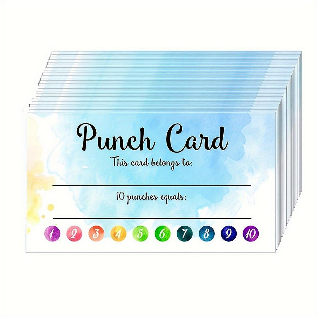 50pcs Punch Cards, My Reward Cards for Student, Home Behavior Incentive, Loyalty Cards Flower Punch Cards