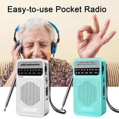 Портативное AM/FM-радио с динамиком, чистым стереозвуком, портативное радио на батарейках с разъемом для наушников 3,5 мм