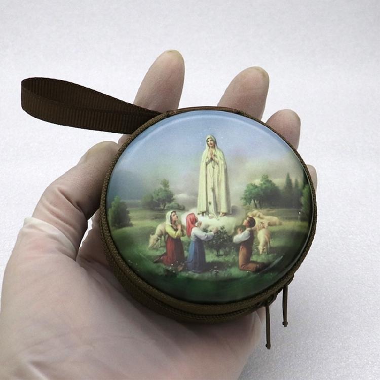 Католический мешочек для Розария Религиозная шкатулка для хранения украшений Сумка для молитвы Розарий на молнии Кошельки для монет для сережек