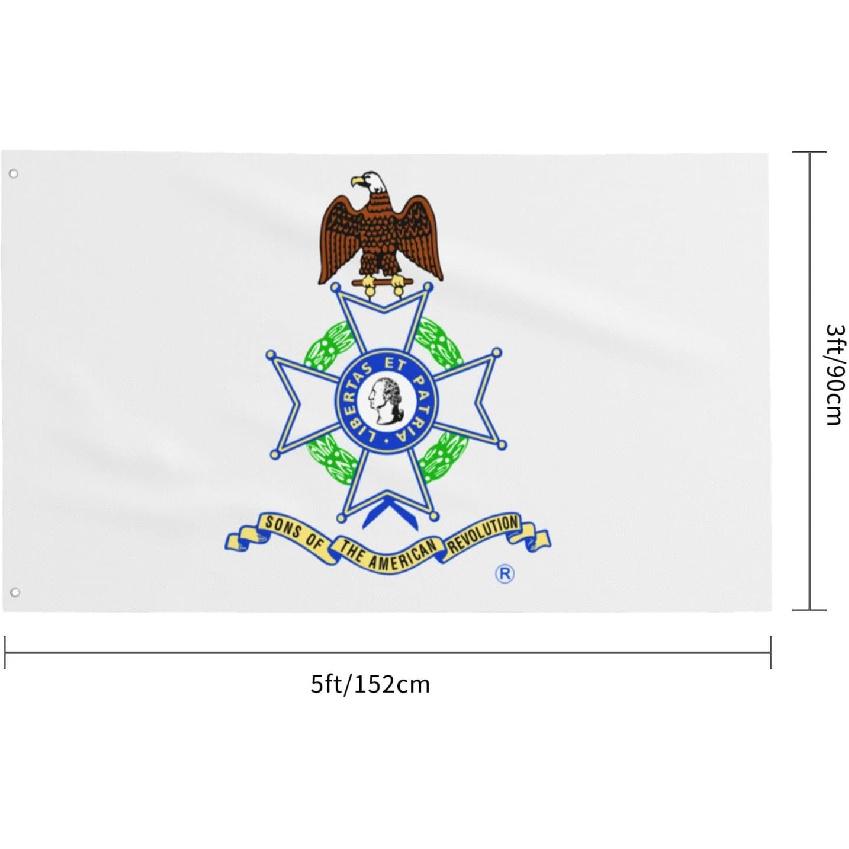 Сыны Американской революции 3 х 5 футов Наружный декоративный флаг, Садовый флаг, Наружный одинарный флаг