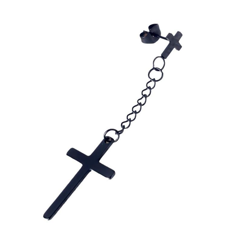 SImple Classic Cross Tassel Pendant Earrings Stainless Steel Fashion Geometric Drop Ear Jewelry Party Gifts For Women Girls