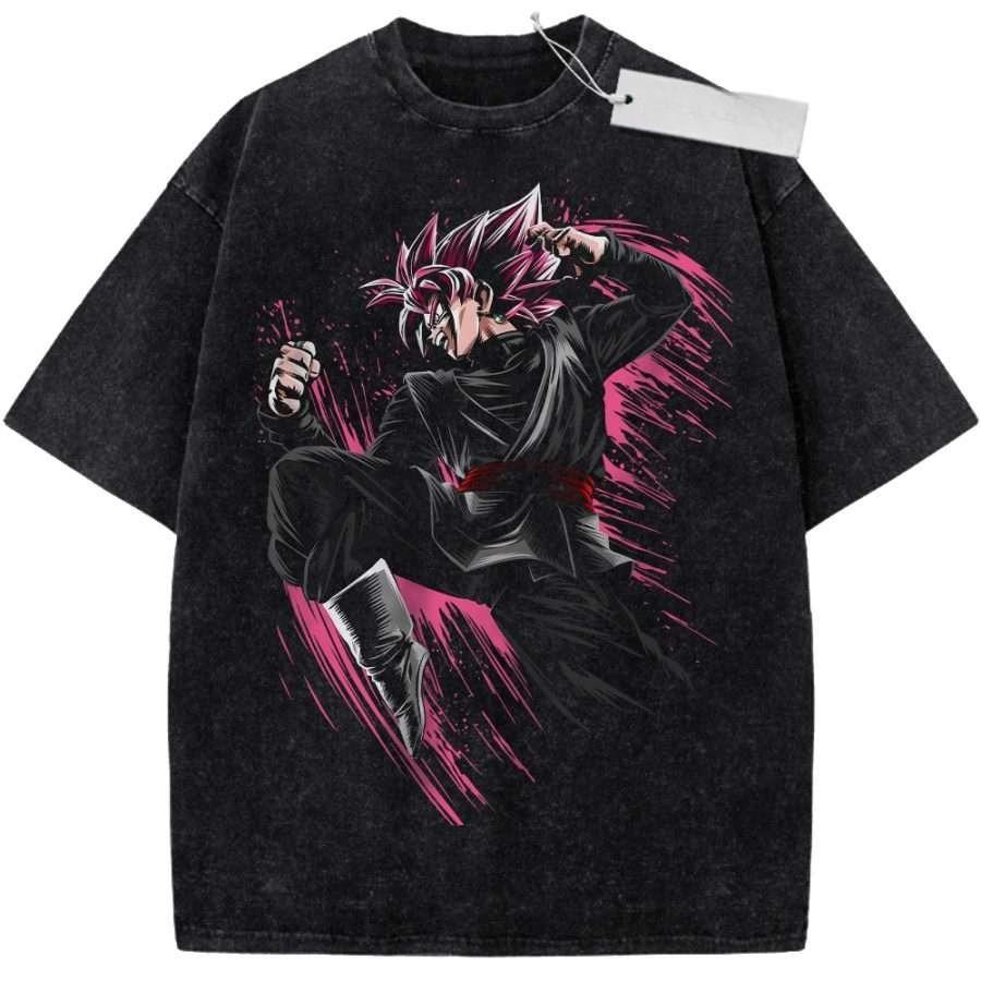 Oversize Vintage Washed Dragon Ball Z T Shirt Frieza Lord of Evil Manga Graffiti Streetwear Tee for Daily Casual Outfit