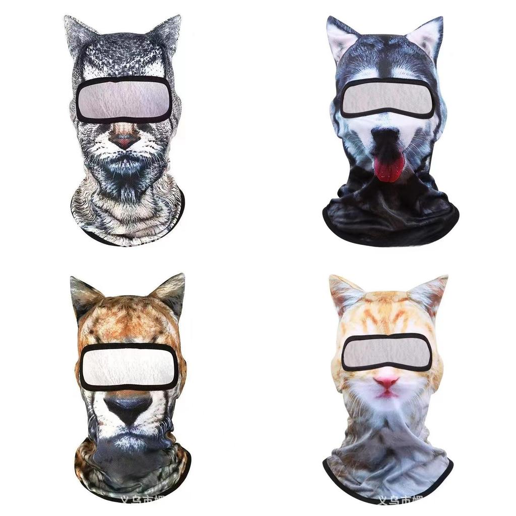 3d Animal Pattern Face Mask With Sun Protection For Outdoor Water Activities