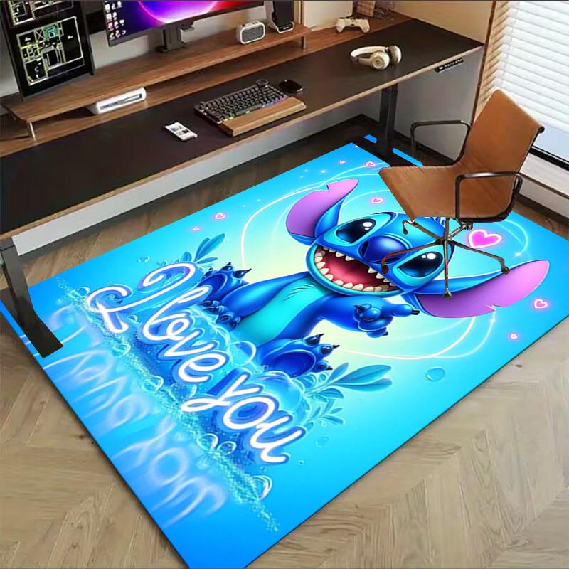 Love You Stitch Heart Carpet For Playroom Bedroom Living Room Sofa Home Decorkids Game Area Rug Nonslip Floor Mat