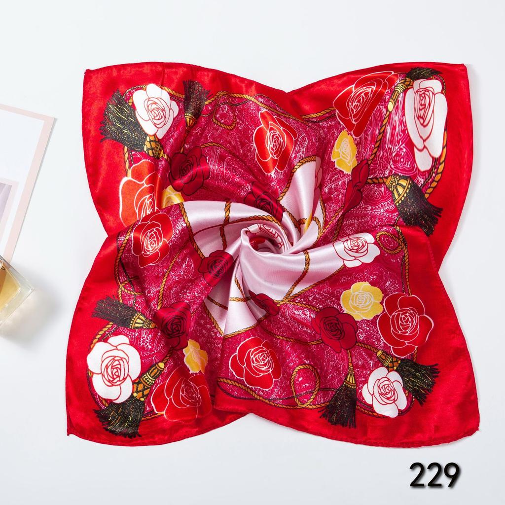 50cm Small Square Scarf Butterfly Floral Small Neck Scarf Bag Accessories Square Scarf