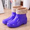 Water shoes low tube rain shoes women's fashion women's rain boots warm and rainproof removable pvc women's non-slip
