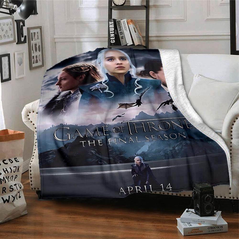 1pc Game of Thrones Final Season Blanket Lightweight Flannel Throw for Sofa Bed Travel Camping Livingroom Office Couch Chair 1138KK