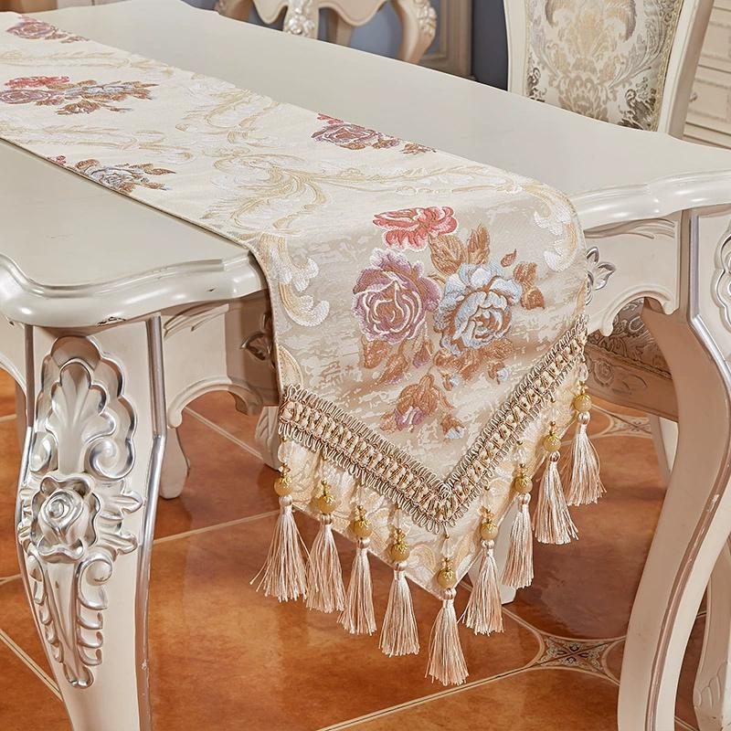 Скатерть с большими узорами, китайский синий настольный флаг, чайный столик, закрывающая крышка шкафа для телевизора, ткань с кисточками