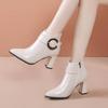 Ladies Shoes 2024 Brand Side Zipper Women's Boots Fashion Belt Buckle Office and Career Sexy Pointed Toe Plus Size Ankle Boots