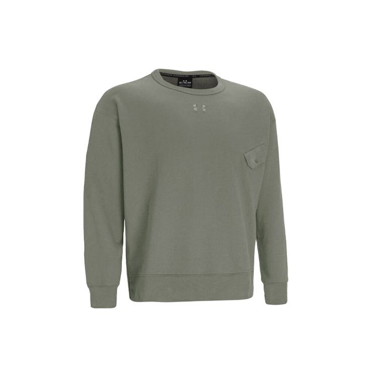 Under Armour Толстовка мужская с капюшоном L4L Elevated Solid Fleece Training Crewneck, цвет джунглей-зеленый 1387975-504