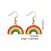 Colorful Alloy Rainbow Flag Love Earrings