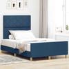 Bed Frame with Headboard Blue 120 x 200 cm Fabric