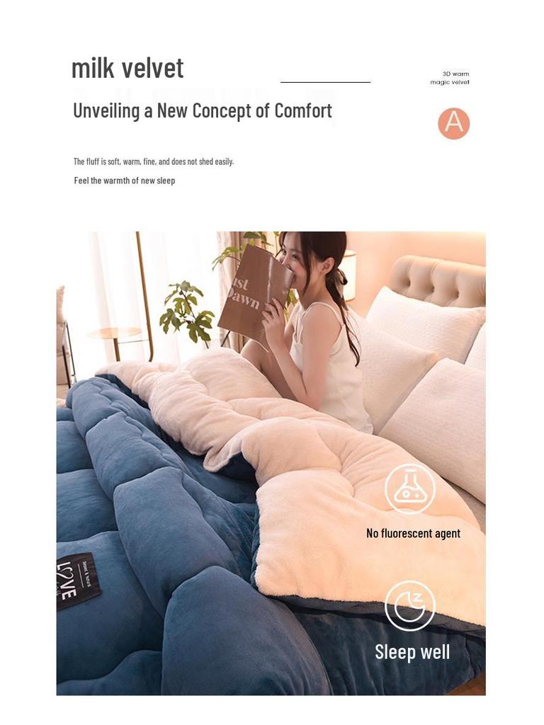 Двустороннее бархатное и фланелевое одеяло из овечьей шерсти на осень и зиму