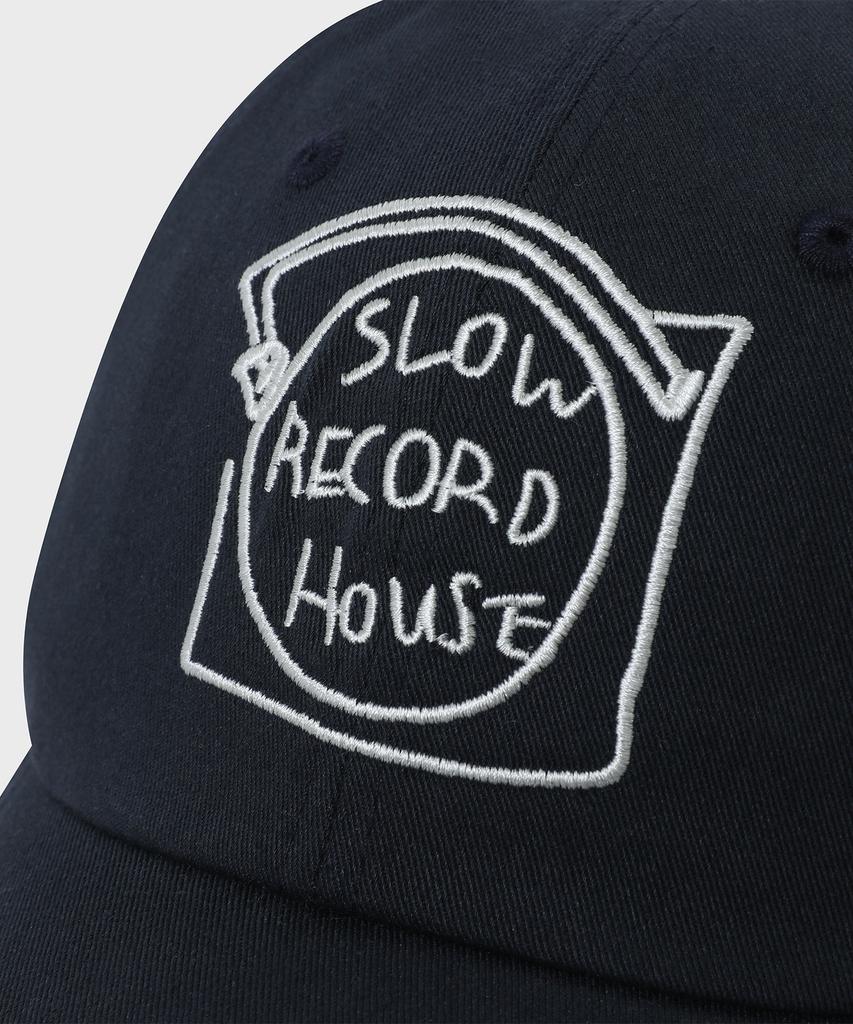 SLOW RECORD HOUSE Кепка-ушанка из хлопковой ткани Record_Темно-синяя