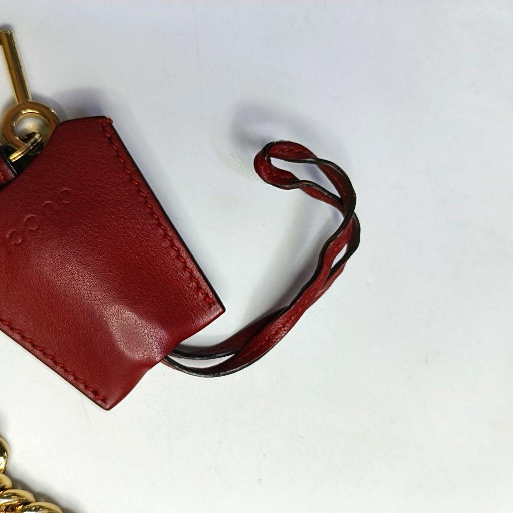 [Pre-Owned] Padlock Metal Lock Buckle Bag GG Blooms Logo Geranium Print Canvas And Leather Box Bag Chain Shoulder Crossbody Bag Small - Good #A84LQO