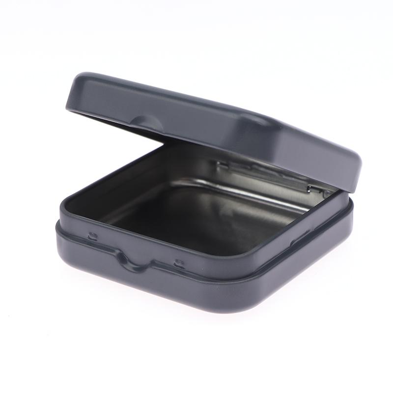 Мини-контейнер из металлической жести, квадратный откидной ящик для хранения с петлями, небольшой футляр для ювелирных изделий, монет, конфет, презервативов, органайзер, портативная коробка