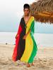 Plus Size Kaftan Multicolored Summer Long Beach Dress Women Homewear Outfit Swim Suit Cover Up Loose Caftan
