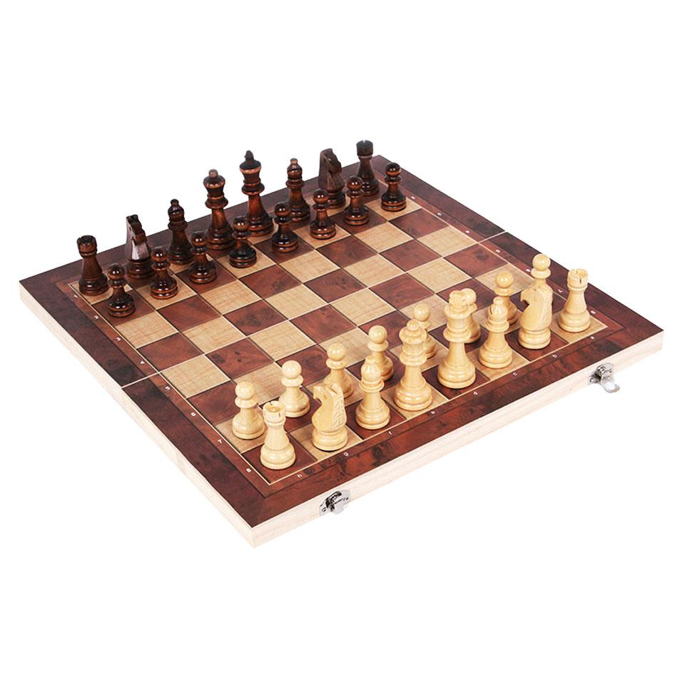 29cm New Design 3 in 1 Wooden Chess Backgammon Checkers Travel Games Chess Set Board Draughts Entertainment Christmas Gift
