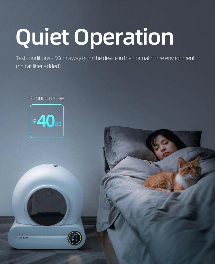 Tonepee 65L Automatic Intelligent Cat Litter Box, Self-cleaning Fully Enclosed Cat Litter Box, Household Pet Cat Litter Tray