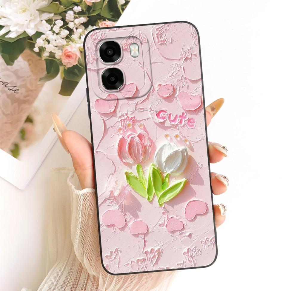 Чехол для телефона Oppo A6x 4G CPH2819 5G CPH2783 Чехол для Oppo A6x Милый Кавайный Роскошный Модный Цветы Крутой Расписной Силиконовый Корпус