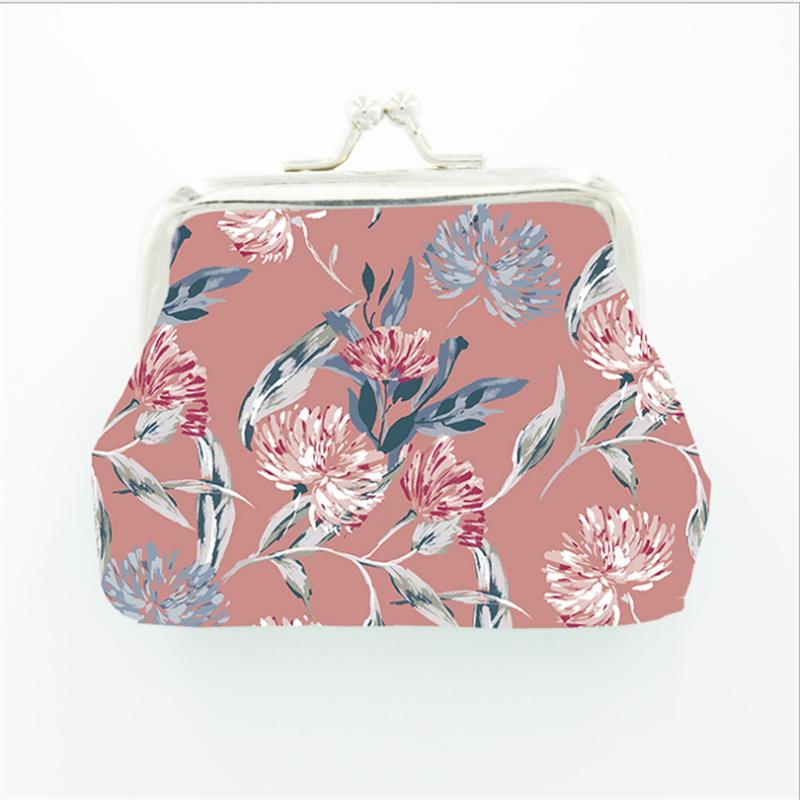 Cartoon Flower PU Leather Coin Purses Women Hasp Small Wallets Kids Girls Boys Cute Unicorn Retro Mini Change Purse Lady Pocket