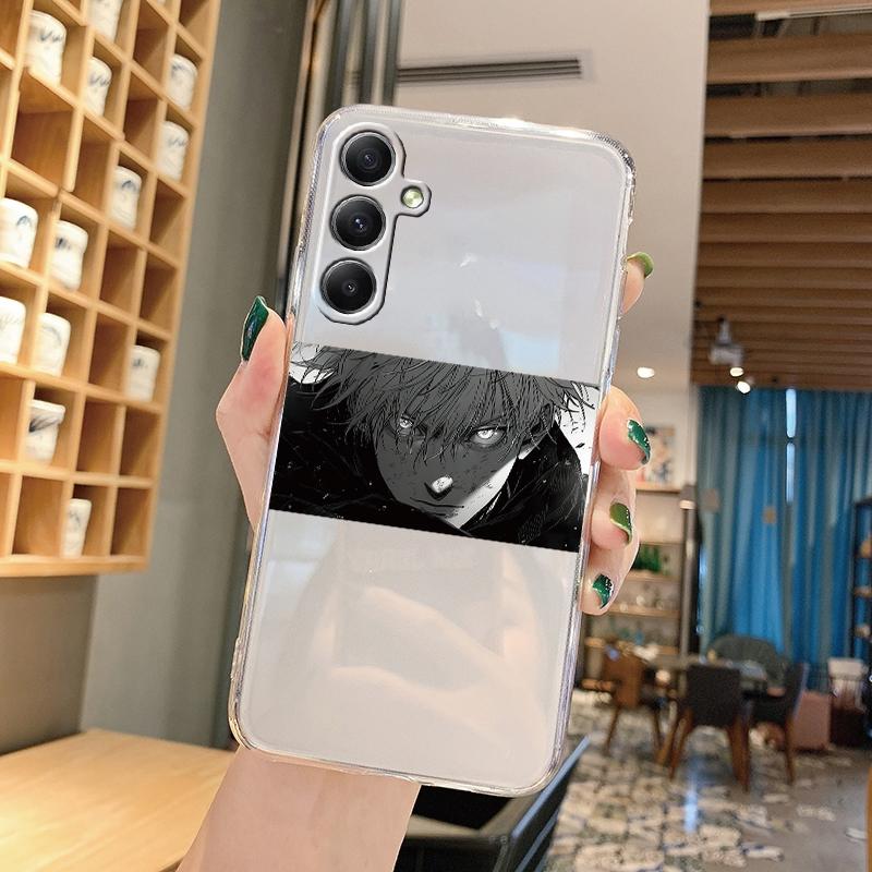 Мягкий прозрачный силиконовый чехол с рисунком аниме для Samsung A55 M35 S24 Xiaomi Redmi Note 13 Poco C65 iPhone Camera Противоударный защитный чехол