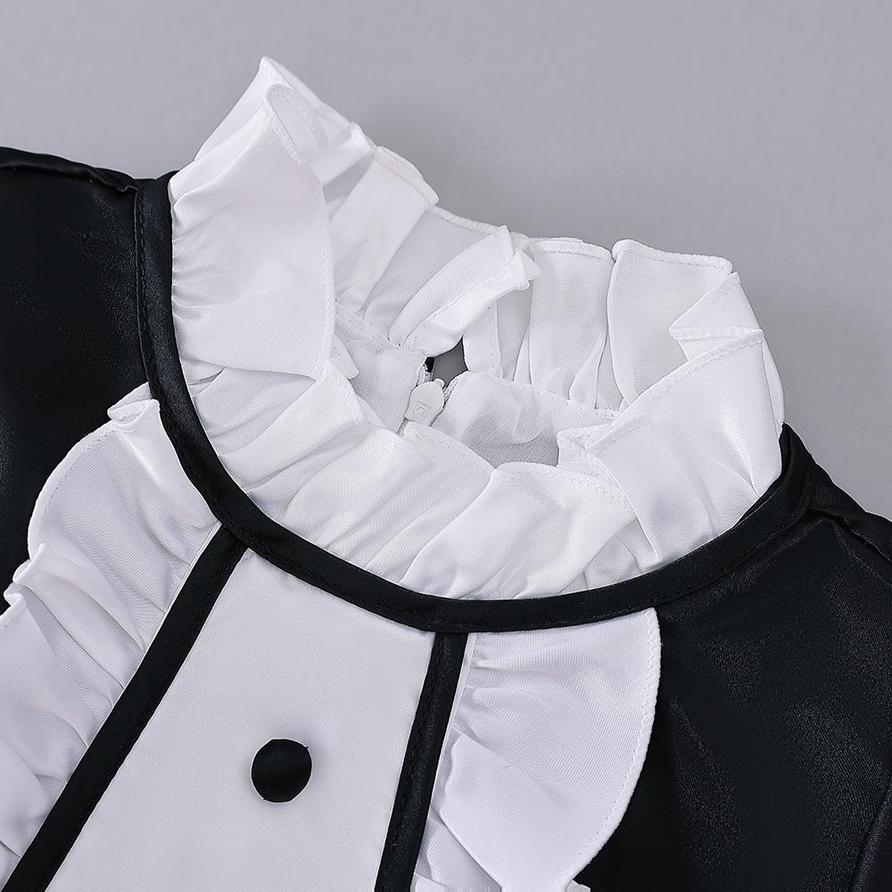 Черный костюм для косплея для девочек с повязкой на голову, платье горничной в стиле Лолиты, винтажные наряды, платье в стиле аниме для девочек на Хэллоуин, платье с длинными рукавами