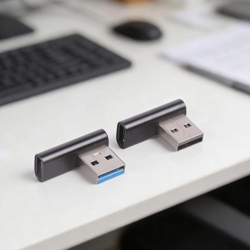 1 пара угловых USB A на USB C конвертер-адаптер (левый и правый) Поддержка передачи данных и питания устройств