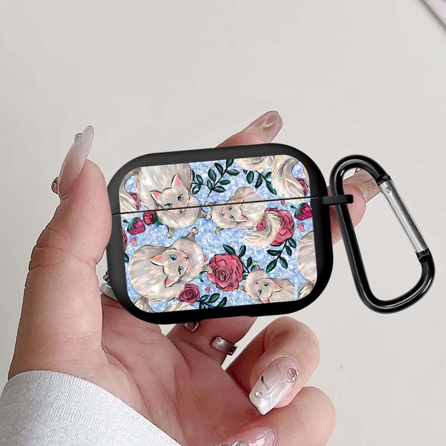 Чехол для наушников Чехол-крышка Для Airpods 2 3 Pro3 4 Pro 1 Pro2 Красивые Розы И Кот