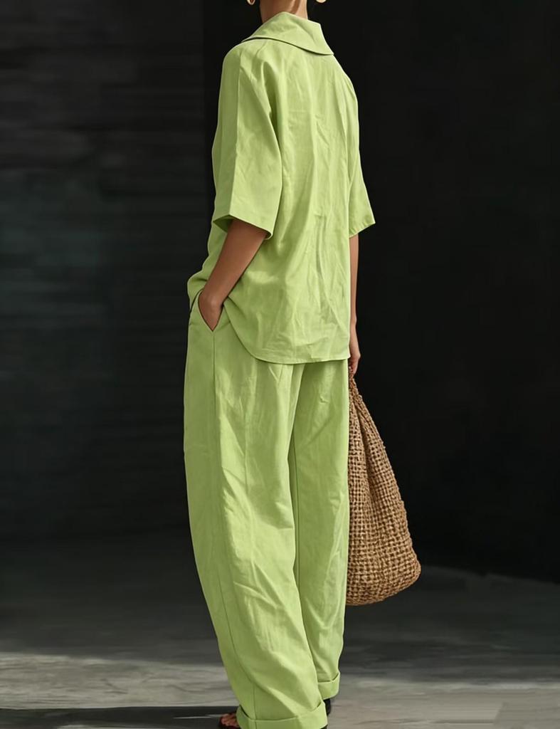 В наличии 2026 Европейский и Американский Весна/Лето Свободный Повседневный Однотонный Модный Комплект