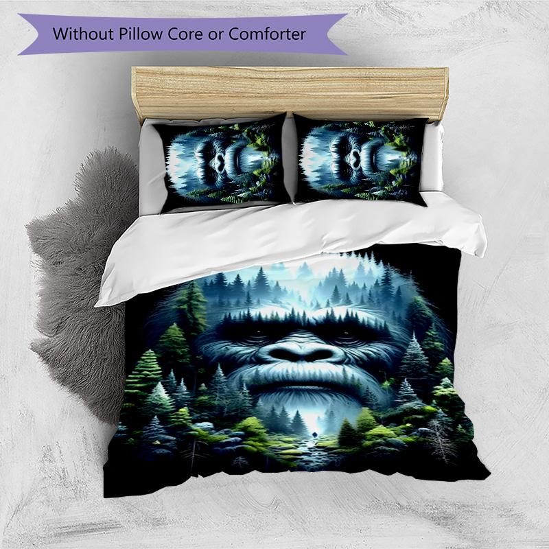 Bigfoot 3pcs Bedding Set Duvet Cover Closure Includes 1 Duvet Cover & 2 Pillowcases for All Seasons Bedroom Home Dorm Decor