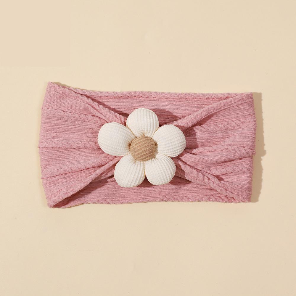 Мягкий нейлоновый платок, 1 шт., подходит для новорожденных девочек, повязка на голову с цветком, эластичная повязка для волос, тюрбан, аксессуары для волос для малышей