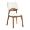 Set of 2 Dining Chairs with Butterfly Backrest, Modern Wood Chairs with Padded Seat, Design Kitchen Chairs for Dining Room Living Room, Without Table