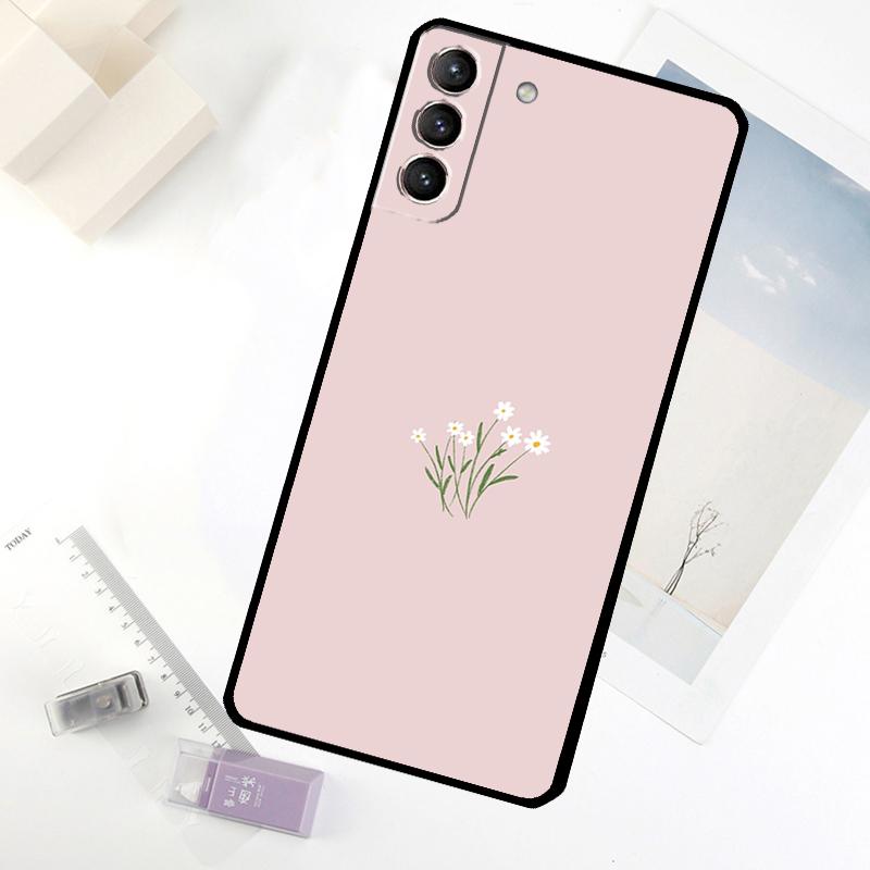 Minimalist Aesthetic Flower Phone Case For Samsung Galaxy S25 S24 S23 S22 S21 S20 S26 Ultra S10 Plus S23 FE S25 FE Cover