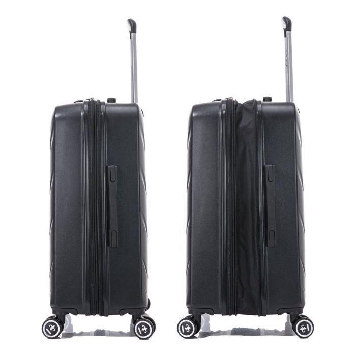 Lot de 3 Valises Extensibles - 100% ABS - LYS Paris 350/3 - Noir