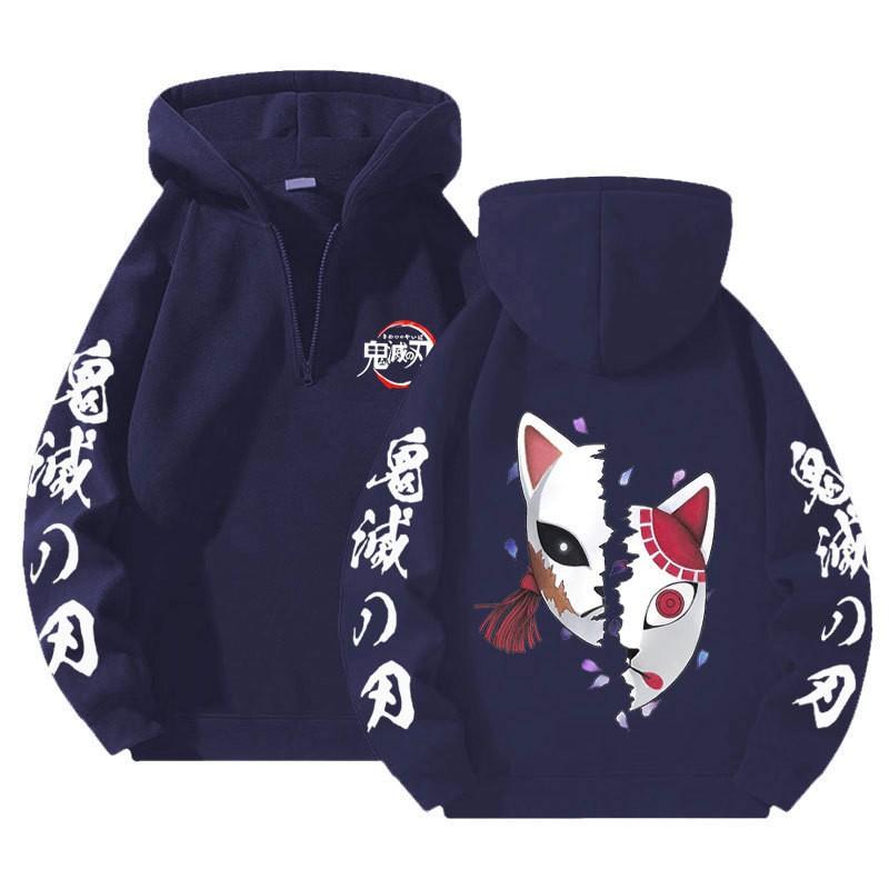 Unisex Anime Hoodie With Zipper Front Loose Fit Long Sleeve Sweatshirt Fall Casual Wear