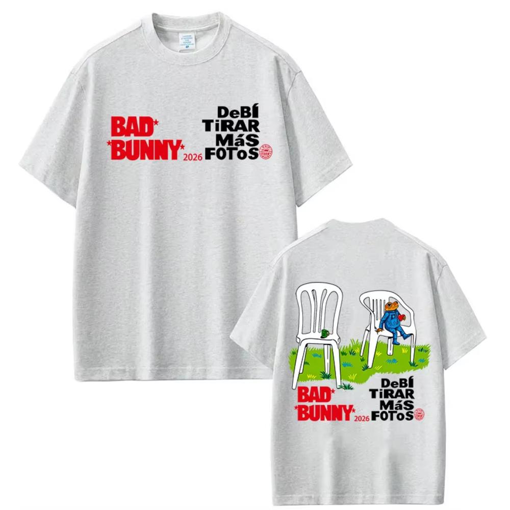 Rapper Bad Bunny Debi Tirar Mas Fotos DTMF T Shirts Mens Clothing Fashion Harajuku Tshirts Cotton Casual Short Sleeve Tshirts