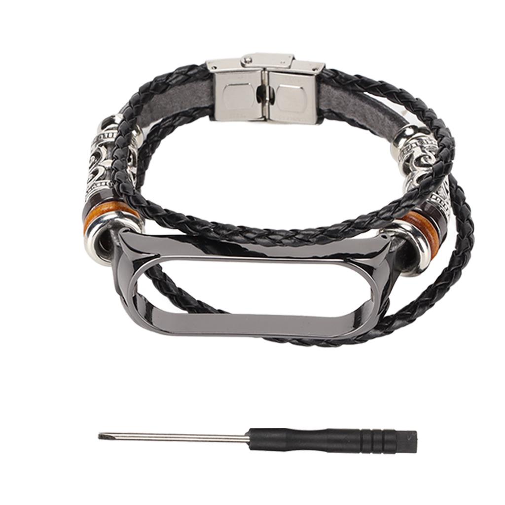 Кожаный ремешок, совместимый с браслетами Xiaomi Mi Band 6, ремешок для часов в этническом стиле, браслеты