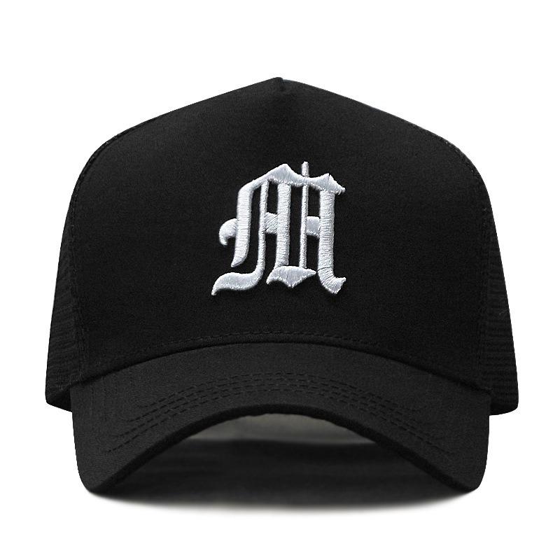 Hat Men's Summer High Top Baseball Cap Embroidery Big Head Circumference Breathable Sunshade Duck Tongue Mesh Cap