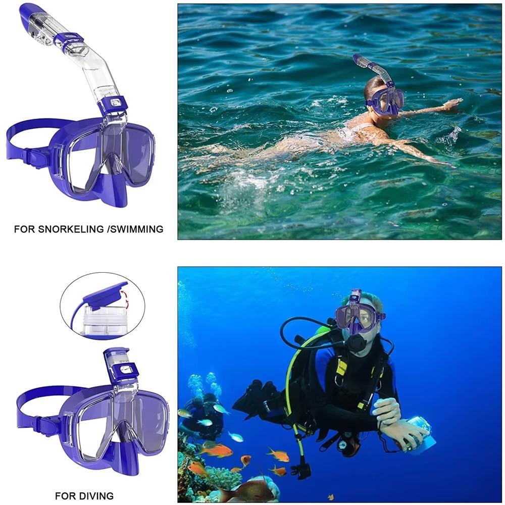 Beginner Snorkeling Gear Kit Anti-Fog Diving Mask and Dry Top Snorkel Combo