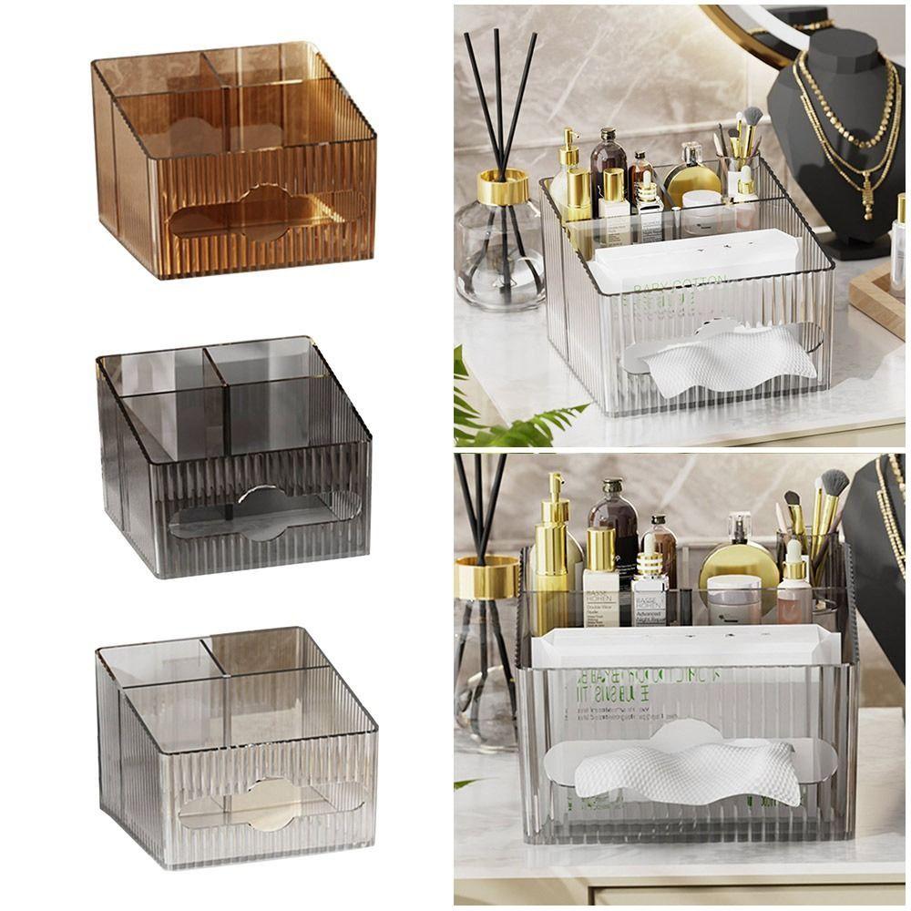 Пылезащитный настольный ящик для хранения, прозрачные коробки для косметики, новая коробка для салфеток