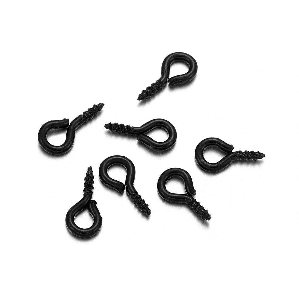 200Pcs Small Tiny Mini Eye Pins Eyepins Hooks Eyelets Screw Threaded Gold Color Clasps Hooks Findings for DIY Jewelry Making