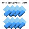 Губка-аппликатор для нанесения керамического покрытия на стекло, губки для нано-воскового покрытия, синяя квадратная губка и тканевая щетка для чистки автомобиля