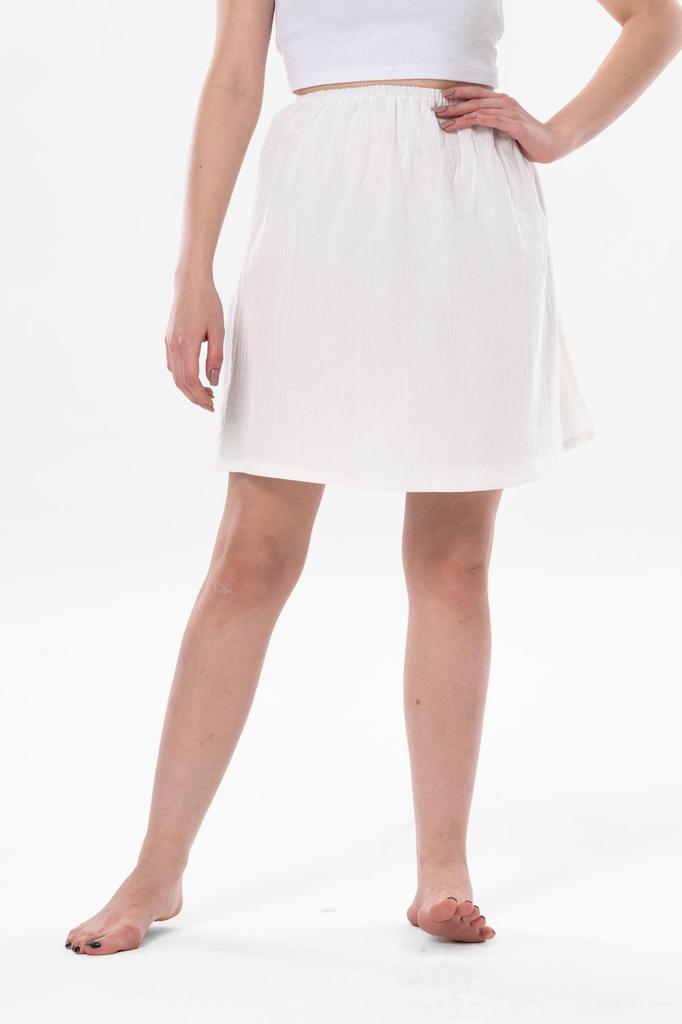 Короткая юбка из ткани Sile на подкладке, белая