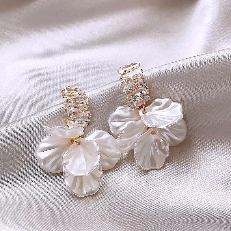 Korean Heart Drop Earrings For Women Girl Romantic Valentine's Day Gift Fashion Jewelry Trend Hanging Pearl Cute Bowknot Earring